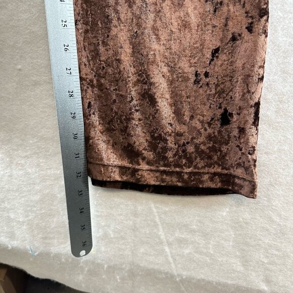 Free People Jumpsuit XS Night Fever Velvet Plunge Flutter Sleeve Wide Leg Brown - Picture 14 of 15